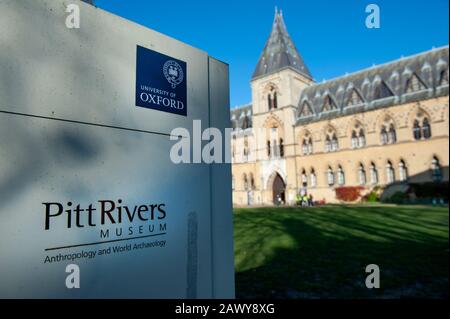 Oxford, England, Großbritannien. Februar 2020 The Pitt Rivers Museum of Anthropology and World Archaeology, Parks Road, Oxford University, Stockfoto