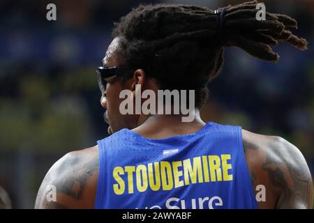 Istanbul/TÜRKEI - 7. FEBRUAR 2020: Amar'e Stoudemire während des Basketballspiels der Euroleague 2019-20 Runde 24 zwischen Fenerbahce und Maccabi Tel Aviv in der Ulker Sports Arena. Stockfoto