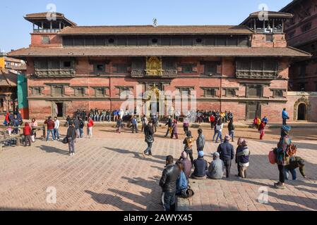 Patan, Nepal - 24. Januar 2020: Tempel des Durban-Platzes in Patan bei Kathmandu auf Nepal Stockfoto