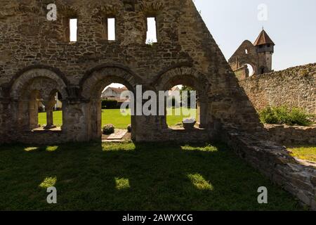 Carta Kloster umgeben von der Wiese unter dem Sonnenlicht in Siebenbürgen in Rumänien Stockfoto