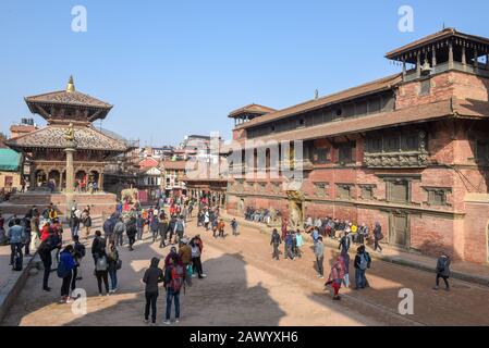 Patan, Nepal - 24. Januar 2020: Tempel des Durban-Platzes in Patan bei Kathmandu auf Nepal Stockfoto