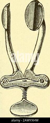 Narkologie : ein Handbuch der Wissenschaft über die allgemeine und lokale Schlagerei (Narkosen und Methoden der lokalen Anasthesie) : in 2 Bänden mit zahreichen Abbildern . Abb. 71. Mundsperrer nach Schmidt. Abb. 73. Mundsperrer nach ODwyer.. Stockfoto