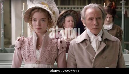 Emma 2020 Focus Ist Mit Anya Taylor-Joy und Bill Nighy im Film Zu Sehen Stockfoto