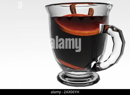 3D Rendering von Kaffee und Desserts Konzept Stockfoto