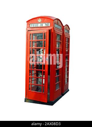 London, Großbritannien - 15. Januar 2016: Traditionelle öffentliche Telefonzelle Stockfoto