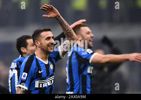 Matias Vecino Falero (Inter) während des italienischen Serie-A-Spiels zwischen Inter 4-2 Mailand im Giuseppe Meazza-Stadion am 09. Februar 2020 in Mailand, Italien. (Foto von Maurizio Borsari/AFLO) Stockfoto