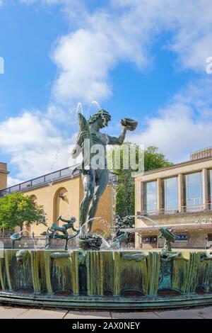 Poseidon fontaine in der Stadt Gothenburg Stockfoto