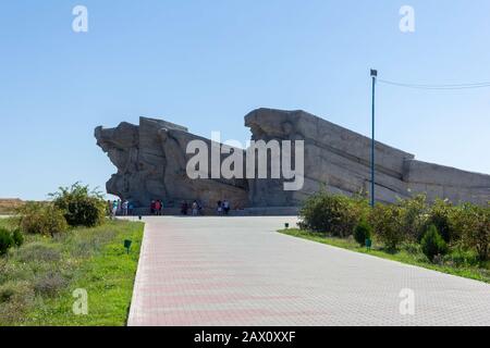 Kerch, Russland - 13. August 2019: Der Gedenkkomplex der adzhimushkay-Steinbrüche in Kerch Stockfoto