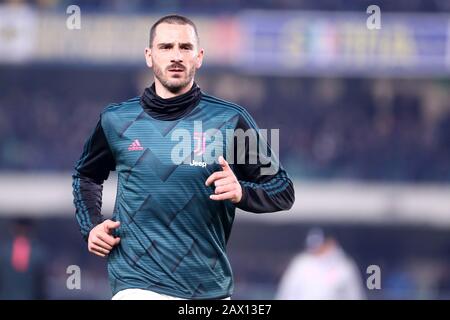 Verona, Italien. Februar 2020. Italienische Serie A. Hellas Verona Fc vs. Juventus Fc. Leonardo Bonucci vom FC Juventus. Stockfoto