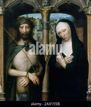 Christus Mit Dornen Bekrönt (Ecce Homo), und die Trauernde Jungfrau, Ca. 1530-40. Stockfoto