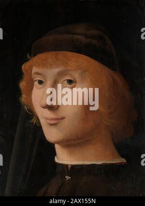 Porträt eines Jungen Mannes, ca. 1470. Stockfoto