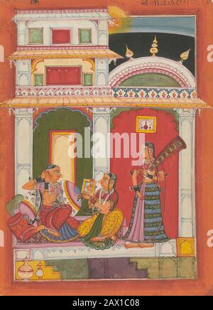 Vilaval Ragini: Folio aus einer Ragamala-Serie (Garland of Musical Modes), ca. 1.680. Stockfoto