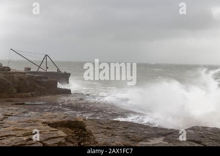 Portland Bill, Großbritannien, 02.10.20, Storm Ciara streift die Küste, Dave Hammant/Alamy Live News Stockfoto