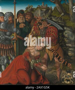 Das Martyrium der heiligen Barbara, ca. 1510. Stockfoto