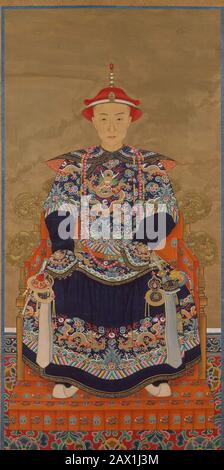 Porträt des Qianlong Kaiser Als Junger Mann, 19. Jahrhundert. Qing-Dynastie (1644-1911) Stockfoto