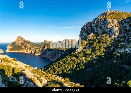 Nordwest, Küste Es Colomer, Felsen, Mallorca, Balearen, Spanien, Stockfoto
