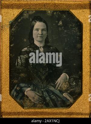 Die Frau von Präsident Abraham Lincoln, mit ihrem Vetter Lockwood Todd (* um 187 in New York; † 1882 in New York City), war die Ehefrau von Präsident Abraham Lincoln. Präsident Der USA ABRAHAM LINCOLN (Big South Fork, KY, 1809 - Washington 1865). Foto Daguerreotyp von Nicolas H. SHEPHERD . - Presidente della Repubblica - Stati Uniti - USA - Ritratto - Porträt - Cravatta - Krawatte - papillon - Kragen - Colletto - Abramo - Brüder - Fratello - fratelli - cugino --- Archivio GBB Stockfoto