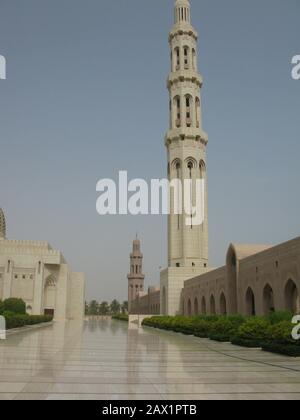 Minarett Sultan Qaboos Grand Mosque, Muscat Stockfoto