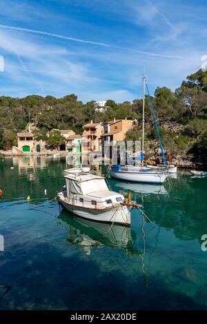 Das Fischerdorf Cala Figuera an der Südostküste, Mallorca, Spanien Stockfoto