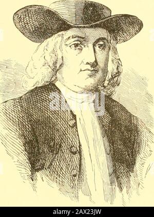 Die Geschichte eines großen NationOr, Die Errungenschaften Unseres Landes, Militär, Marine, Politik und Zivil. JAMES JACKSON. Geboren iu Dcvonsliire, Eni., Sppt 01. 1757. Kam nach Amerika, 177-2. War ein Efflcieut officfr throauliout tht * Revolution. Elroted Governor ot Gcorgin, 17s8, Iutslad on acconiit of Hi? Youtti; akzeptiert iu 17. * 8.War zweimal USsenator. Starb Marcti 111, 18. 8. WILLIAM PENN. Geboren in London, Okt., KilJ. Ausgebildet in Oxtoid.Biciine ein Iinalcer, während ein Htudent und wae urivenftom zu Hause. Kehrte zu Quäkern zurück und war cho-^enprediger. Beschafft praiit der heutigen Peni-Pylvania, li81. Phil. Gegründet Stockfoto