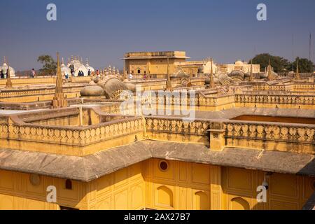 Indien, Rajasthan, Jaipur, Nahargarh Fort, Dach Stockfoto