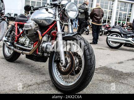 Motorräder im Ace Cafe London Stockfoto