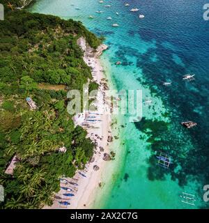 Luftaufnahme von Boracay Island, Western Visayas, Philippinen. Stockfoto