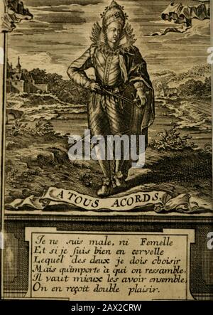 Beschreibung de l'isle des hermaphrodiites, nouvellement decouverte : contenant les moeurs, les coutumes & les ordonnances des habitans de cette isle, comme aussi le discours de Jacophile à Limne, avec quelques autres pieces curieuses : Pour servir de supplement au Journal de Henri III. Stockfoto