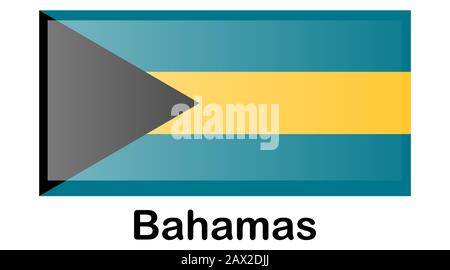 Bahamas Flagge für Independence Day und Infografik Stock Vektor