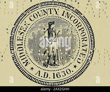 Der alte Middlesex mit kurzen biografischen Skizzen der Männer, die das Land seit seiner Ansiedlung offiziell bedient haben. Somerville JOURNAL PRINT ^ b Commonwealth of Massachusetts Im Jahr Eintausend Neunhundert und Vier. [Kapitel 238.] EIN GESETZ Zur Genehmigung des Drucks und der Verbreitung einer Geschichte der Beamten der Grafschaft Middlesex. Werden sie vom Generalgericht des Senats und des Repräsentantenhauses zusammengestellt und von derselben Behörde wie folgt erlassen:- 1. Abschnitt 1. Die Grafschaftskommissare des Kreises 2. Von Middlesex werden hiermit autorisiert und befugt, 3. Stockfoto
