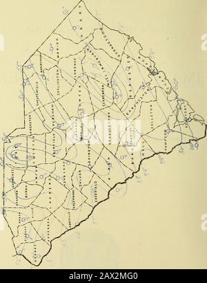 Klimatologische Daten, South Carolina. COLUMBIA, S. C:WEATHER BUREAU. &lt; o P l-H &lt;1 w Q&lt; &lt; :^w H HO. Aprii., 1901. KLIMA UND CKORS: SOUTH CAROLINA ABSCHNITT. US-ABTEILUNG OE LANDWIRTSCHAFT, Klima- und Erntedienst OK DAS WETTERBÜRO. ZENTRALE: WASHINGTON, D. C. SOUTH CFLROLIIFJFL SECTION.J. W. BAUEB, Section Director, COLUMBIA, S. C. Vol. IV Columbia, S. C, April 1901. Nr. 4. ClilMATOIiOGY FOB MONAT.Temperatur, in Grad Fahrenheit. Die mittlere Temperatur für den Monat April 1901 betrug 56,0^, was 6,2   unter dem Normalwert liegt. Das höchste lokale Mittel war 60,5 Grad bei Stockfoto