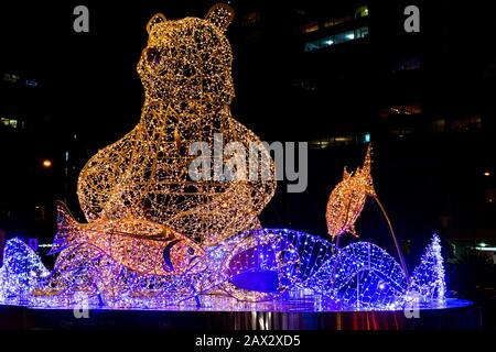 Vancouver, British Columbia/Kanada - 7. Dezember 2019: Weihnachtslicht Stockfoto