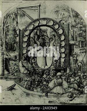 Hans Holbein der Jüngere . &gt; ? ? Bd. I., Platte 2&lt; GRÜNDUNG VON BASEL Design for Painted Glass Ambrosius HolbeinBasel Galerie " mmrfimmft. " ist aTAaT,.i .