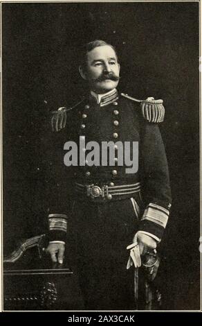 Männer und Frauen Amerikas; ein biographisches Wörterbuch der Altersgenossen . S in der Zeit der Rebellion; und lat-er im selben Jahr war auf dem Nor-Folk Navy Yard in Dienst. Im November, im Jahr 1873, war der Seefahrer des Torpedoboots May-flower,* zur Zeit der Spanisch-amerikanischen Komplikationen. Er wurde am 23. Januar 1874 als Lieumieter beauftragt und diente auf verschiedenen Dienstpflichten und Stationen in diesem Rang, bis er zum dienstfähigen Oberstleutnant, 2. Februar 1896, In den Jahren 1898 bis 1899 1ie geschäftsführender Offizier des Flaggschiffes Philadelphia war, und befehligte anlässlich des Sub-Istituto Thecombined Marinebataillon und HawaiianNational Guard Stockfoto