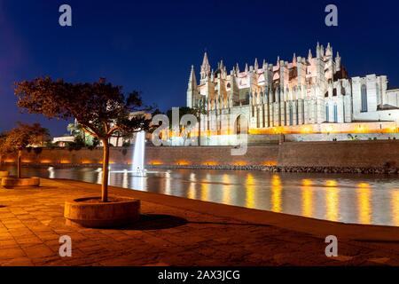 Palma de Mallorca, Bucht von Palma, Kathedrale Santa Maria, Balearen, Spanien Stockfoto