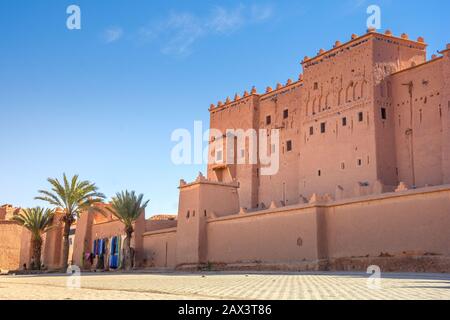 Taourirt Kasbah - Traditionelle marokkanische Tonfestung in der Stadt Ouarzazate, Marokko. Stockfoto