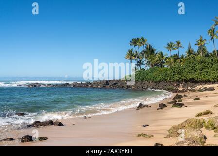 Laniakea Beach bei Haleiwa an der Nordküste von Oahu auf Hawaii Stockfoto