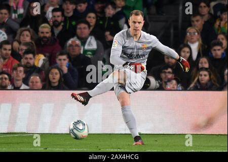 SEVILLA, 09-02-2020. Primera Division Spanische Liga. LaLiga. Estadio Benito Villamarin. Ter Stegen (FC Barcelona) beim Spiel Real Betis - FC Barcelona. Stockfoto