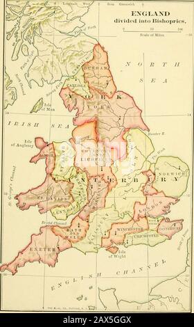 Eine kurze Geschichte Englands . nal Hauptstadt bei Winchester. In Kriegszügen manchmal mit den Ureinwohnern im Norden und Westen und manchmal mit den Winkeln von Mercia, den Süd- und Ostsachsen und den Kentshmen hielten sie ihre Kampfgewohnheiten aufrecht und wehrten sich erfolgreich gegen die Eroberung durch die Northumbrier und Mercier.Nachfahren von Cerdic, dem ersten König, Es herrschte immer in Wessex, aber es gab viele Wettbewerbe innerhalb der Familie für die Krone.In einem dieser Streitigkeiten wurde Egbert,1, ein Fürst der königlichen Familie, ins Exil verbannt und nach dem Brauch der Zeit, am Hof von Karl dem Großen, König, niedergestrebt Stockfoto