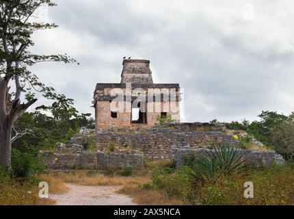 Der Tempel der Sieben Puppen in Dzibilchaltun, Yucatan, Mexiko Stockfoto