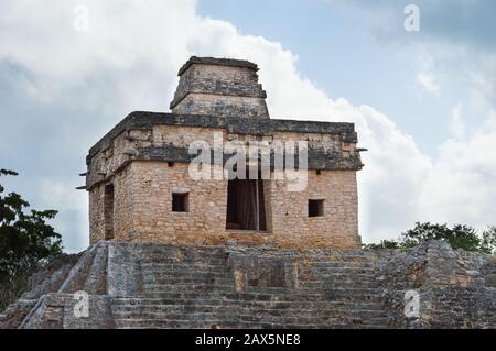 Der Tempel der Sieben Puppen in Dzibilchaltun, Yucatan, Mexiko Stockfoto