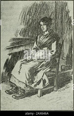 Maria Chapdelaine: Récit du Canada français . ne mort insinnige etdouce, au contraire, toute pareille à un assou-pissement; mais elle narrive pas à le croire,et les souffets que François a peut-être en-duravant de sabandonner sur le sol blancdéfilent dans sa pensée pro à. Point nest besoin de voir le lieu; elle con-naît assez bien laspekt redoutable des grandsbois en hiver, la neige amoncelée jusquauxpremières branches des sapins, les buissonsdaunes entrés presque en entier, les bou-leaux et les trembles dépouillés comme dessquelsou et tremblant Stockfoto