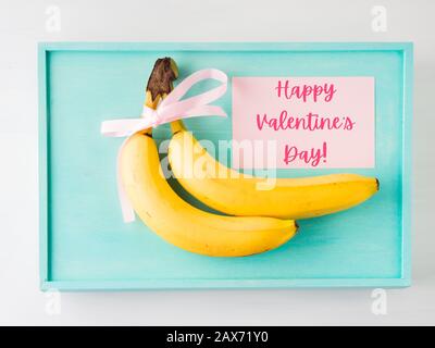 Zwei Bananen. Frohe Valentinstag Grüße Stockfoto