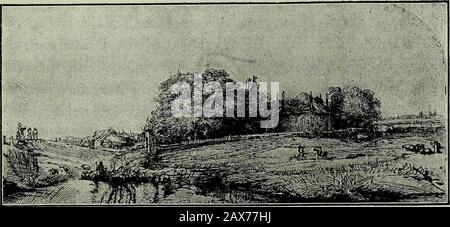 Rembrandt, sein Leben, sein Werk und seine Zeit. REMBRANDT MIT HAGGARD-AUGEN. 1630 (B. 320). LANDSCHAFT MIT EINER SCHAR VON SHEEH.1650 (B. 224). KAPITEL III REMBRANDT S MALTE UND GRAVIERTE PORTRÄTS SEINES VATERS UND SEINER MUTTER - STUDIEN, DIE MIT SEINEN KOMMILITONEN LOT UND SEINEN TÖCHTERN, DER TAUFE DES EUNUCHEN, ST, GEMEIN WAREN. JEROME BEI PRAYER-REMBRANDTS FIRSTPURCHASES VON KUNSTWERKEN. Stockfoto