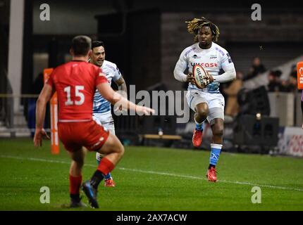 Sale Sharks Wing Marland Yarde während eines Halbfinales des Premiership Rugby Cups, das von Sale 28-7, Freitag, 7. Februar 2020, in Eccles, Großbritannien gewonnen wurde. (Foto von IOS/ESPA-Images) Stockfoto