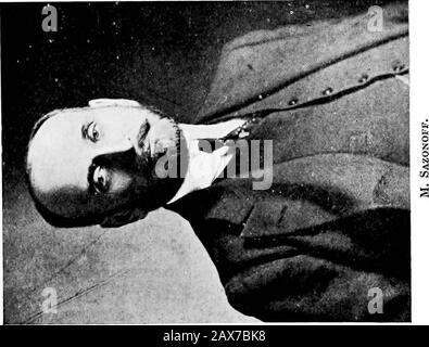 Das Spiel der Diplomatie . Letzte AUSSENMINISTER VON NICHOLAS II King, Prinz Alexander, Paschitch, keiner von ihnen hat eine Entscheidung getroffen, ohne ihn vorher zu konsultieren. Hehad hat allen Serbianparteien geschickt eine Liebe zu Russland angestiftet. Ich habe ihn schon bei seiner Arbeit gesehen, nachdem ich schon einige Zeit in Belgrad in der Zeit von jeher war. Jeden Morgen wurde seine Studie von serbischen Staatsmännern belagert, die kamen, um Rat von ihm zu erhalten, aber wie üblich hielt sich die Aussage, dass ein Prophet nicht zurückgehalten wird, in seinem eigenen Land zurück, und Isvolskyand Sazonoff, möglicherweise aus Angst vor einem Nachfolger in Hartwig, nahm sie auf sich Stockfoto