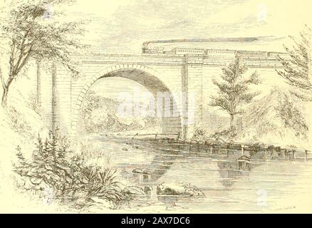 Geschichte und Beschreibung von New EnglandNew Hampshire .. Keene wird von der Cheshire Railroad zum ^und Boston gebracht, über VliielieliThere gibt es eine große Menge von trav&lt;l, nach Saratoga Springs, Kanada und theWest. TT ist auch eonneeted liy The Ashttelot Railroad mit Springlieldantl New ^Ork. In letzter Zeit ist der Surfaee der Stadt im Allgemeinen ebenerig oder moder-neuerdings schwellend, und der Boden ist gut. Es gibt coni?iderable Wohnung oder Valleyland, wheli ist fast geteilt ((piely by the Ashuelot River; präsentiert,variated as ir is by agrieultiu-e, a jileasing prospect to the traveller.The Ashuelot River hat seine Soiuce Stockfoto