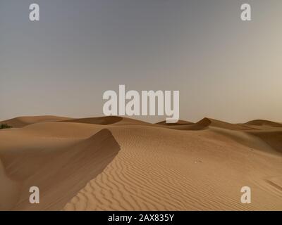 Wüste Dünen, Margham. Dubai, Vereinigte Arabische Emirate Stockfoto