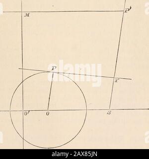 Eine geometrische Abhandlung über konische Abschnitte, mit zahlreichen BeispielsFür die Verwendung von Schulen und Schülern in der UniversiiesWie einen Anhang über harmonisches Verhältnis, Pole und Polare und Gegenseitigkeit . hergestellt durch Gegenseitigkeit, d. H. Den polaren Kehrwert eines Kreises in Bezug auf den anxilialen Kreis zu nehmen. Der Vorteil eines Kreises für den Hilfskonikus besteht darin, dass die gerade, die von einem beliebigen Punkt zur Mitte des Kreises gezogen wird, senkrecht zur Polar des Punktes verläuft. Und daher auch, dass der Winkel an der Kreisstelle um zwei beliebige Punkte gleich einem von t ist Stockfoto