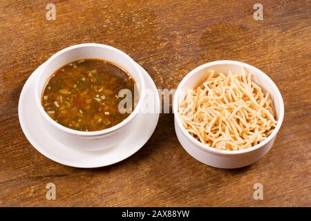 Man chow Suppe, chinesische Veg Man chow Suppe Stockfoto